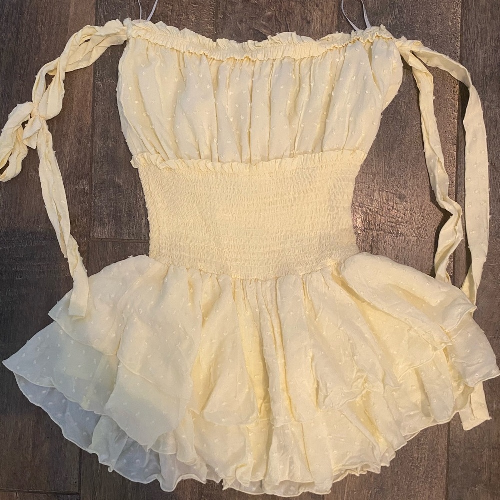 Forever 21 yellow dot romper